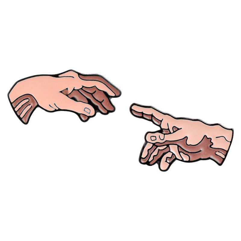 Michelangelo Buonarroti Creation of Adam Hands Reaching Cute Metal Pin Badge