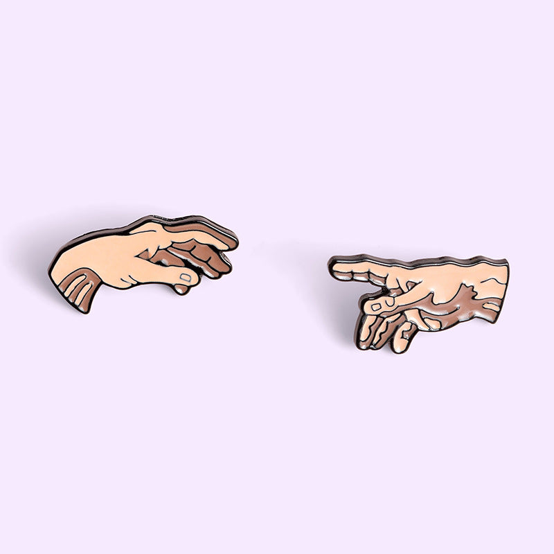 Michelangelo Buonarroti Creation of Adam Hands Reaching Cute Metal Pin Badge