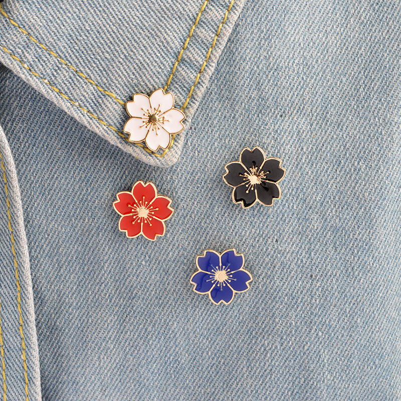 Creative Cherry Blossom Metal Badge Pins