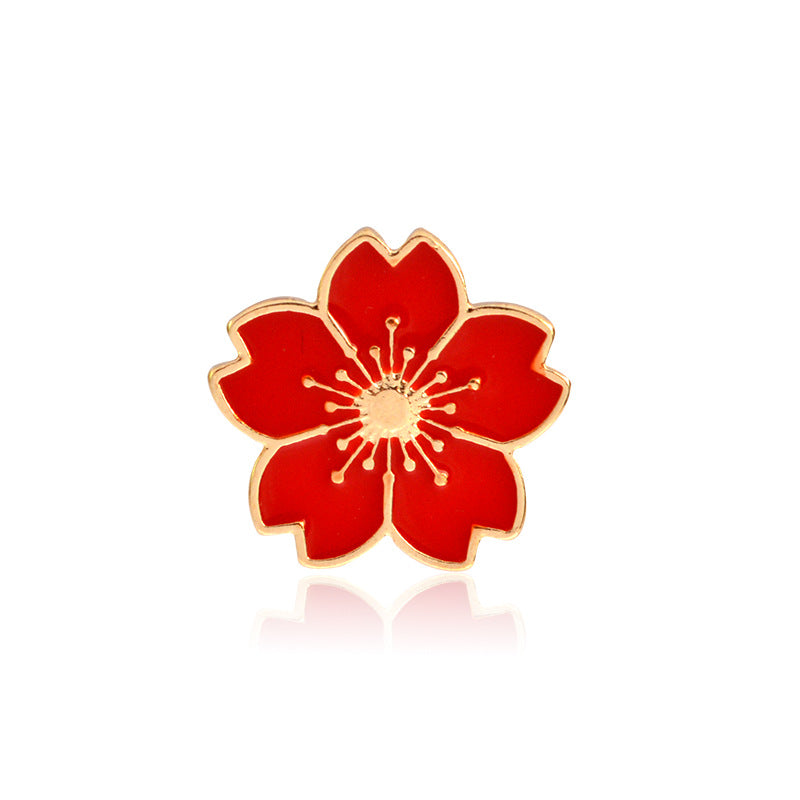 Creative Cherry Blossom Metal Badge Pins