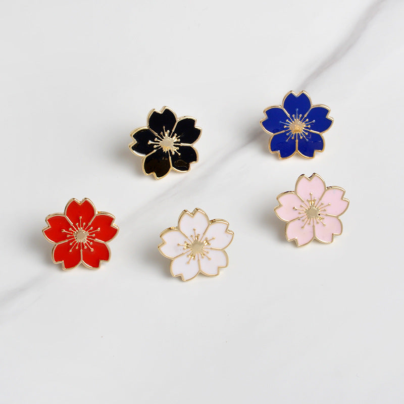 Creative Cherry Blossom Metal Badge Pins