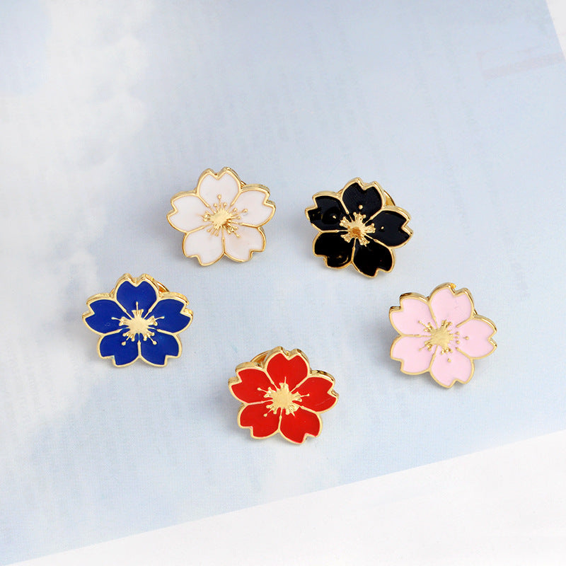 Creative Cherry Blossom Metal Badge Pins