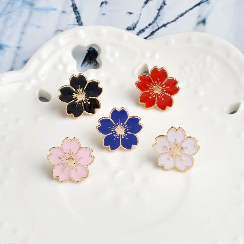 Creative Cherry Blossom Metal Badge Pins