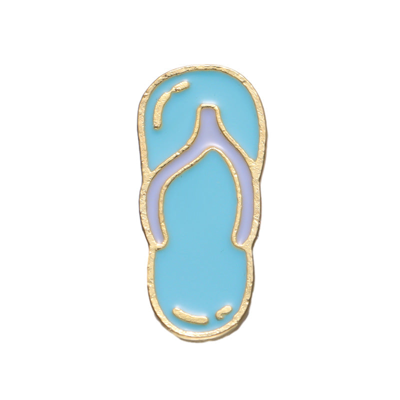 Summer Themed Metal Pins Badges Drink Ice Cream Pink Leaf Soda Starfish Shell Coconut Tree