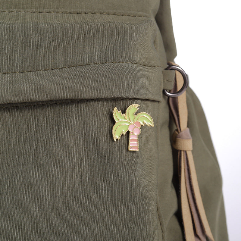 Summer Themed Metal Pins Badges Drink Ice Cream Pink Leaf Soda Starfish Shell Coconut Tree