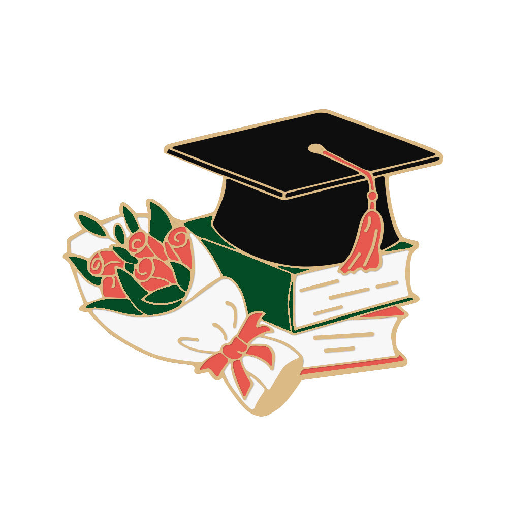 Graduation Senior Metal Pins Commemorative badges, badges, school emblems, geometric bachelor's hats, brooches
