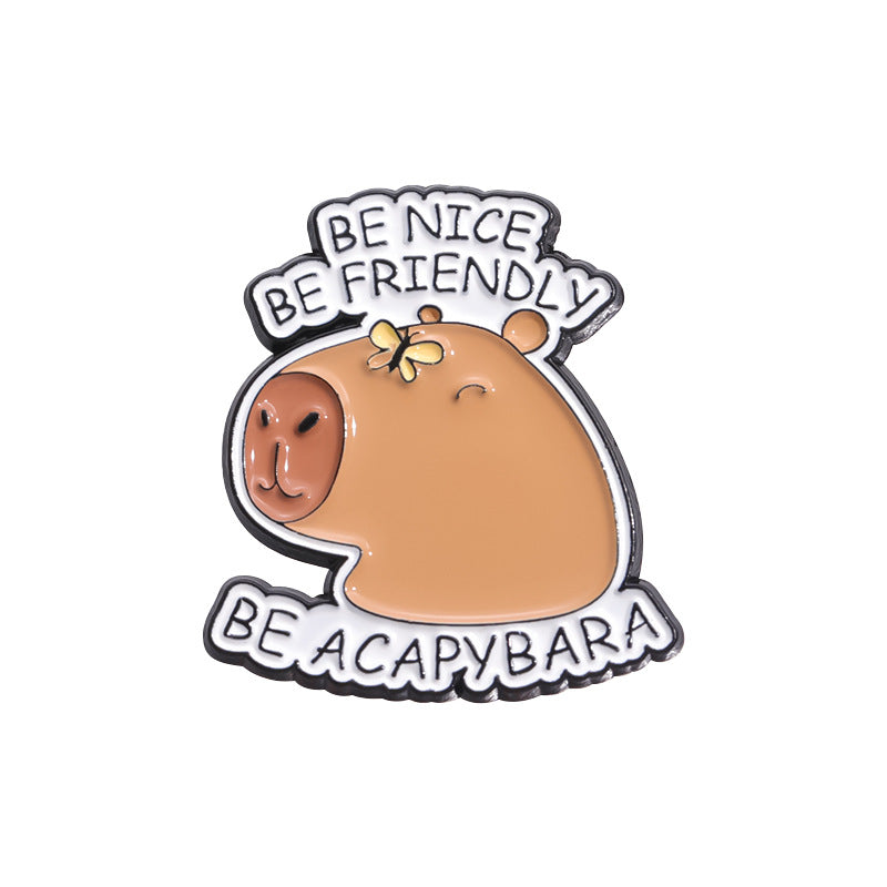 Fun Cute Capybara Animal Metal Pin Badges