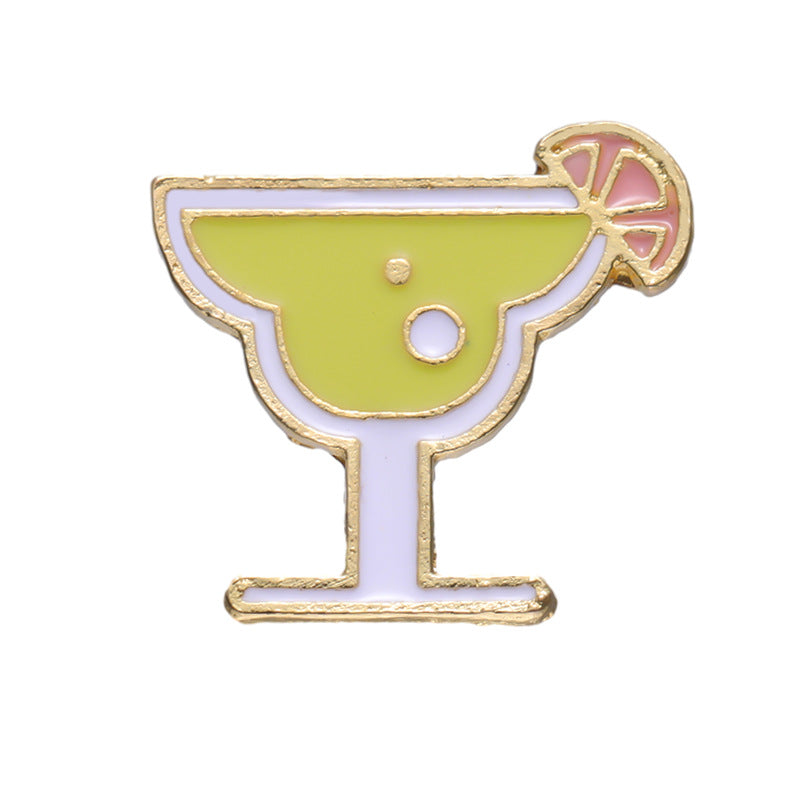 Summer Themed Metal Pins Badges Drink Ice Cream Pink Leaf Soda Starfish Shell Coconut Tree