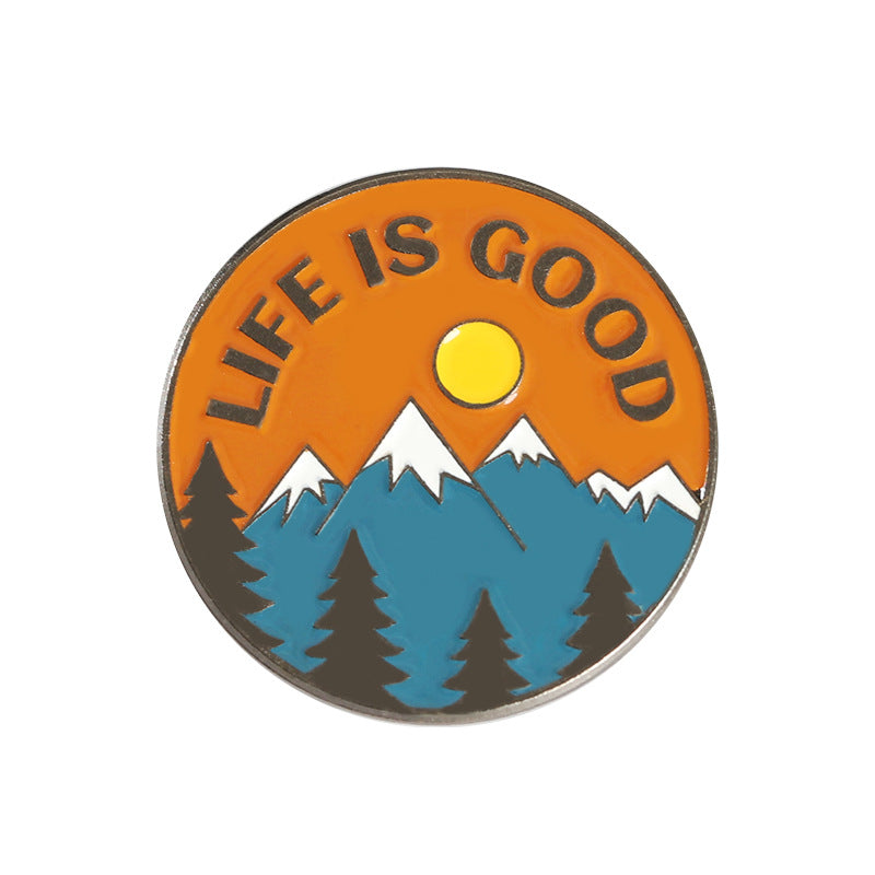 Creative Mountains Landscape Metal Pin Badge Ornaments