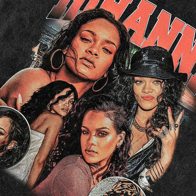 Rihanna Montage Print T-shirt