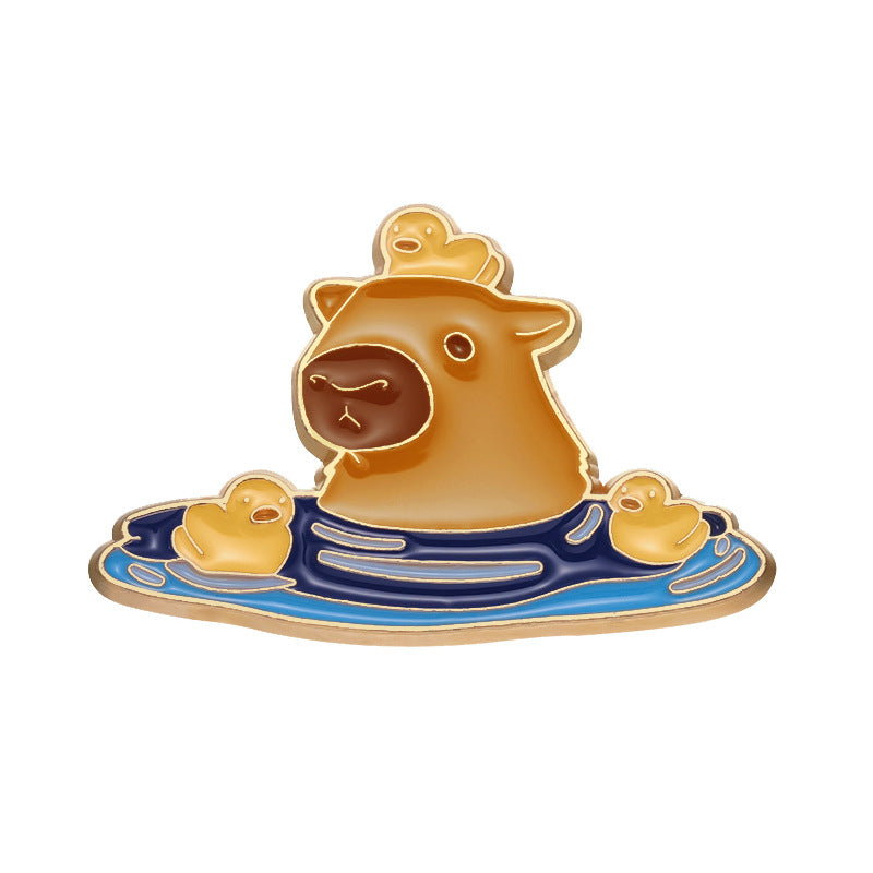Fun Cute Capybara Animal Metal Pin Badges