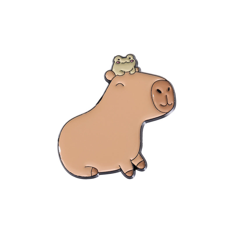Fun Cute Capybara Animal Metal Pin Badges