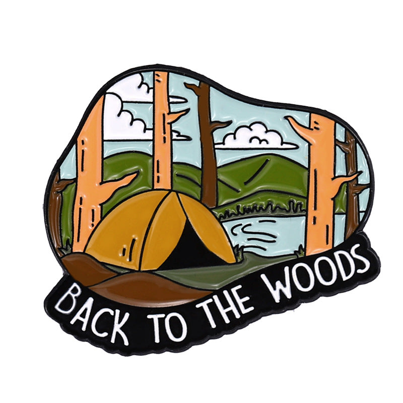 Travel Outdoor Hiking Series Irregular Metal Pins Badge
