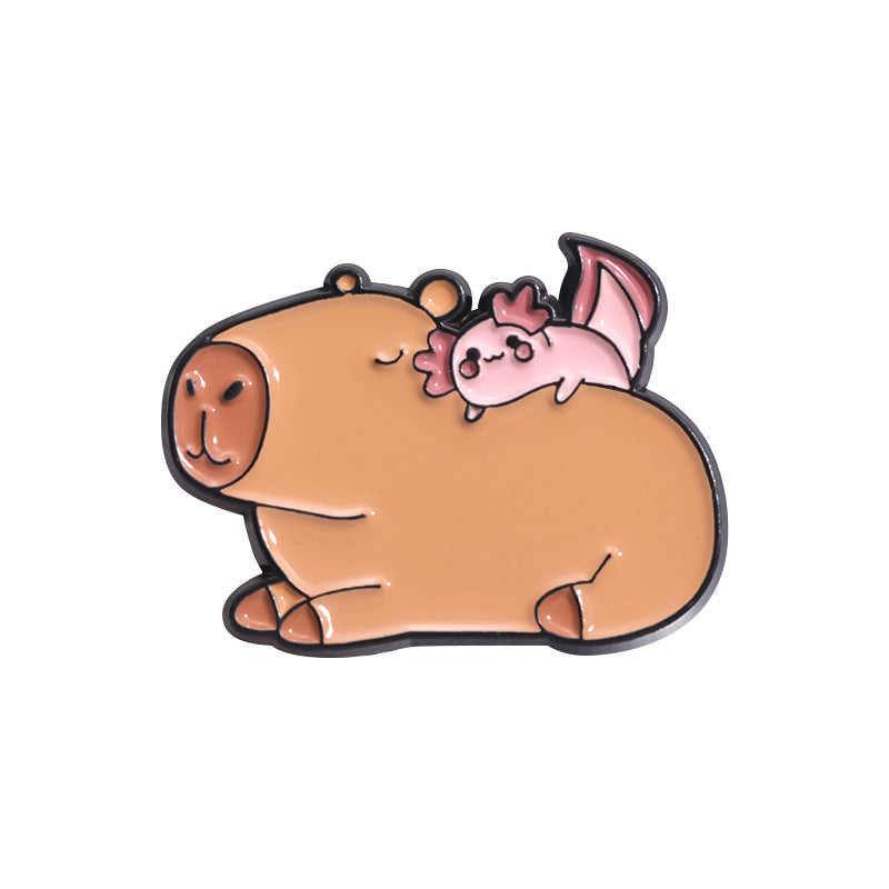 Fun Cute Capybara Animal Metal Pin Badges