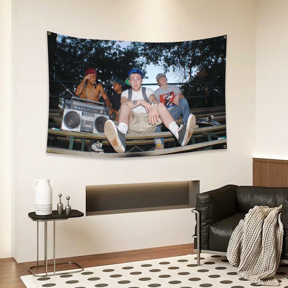 Cross-border Temu Amazon Mac Miller (K.I.D.S.) flag hanging cloth tapestry 90*150cm