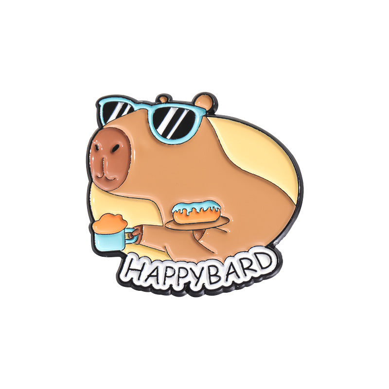 Fun Cute Capybara Animal Metal Pin Badges