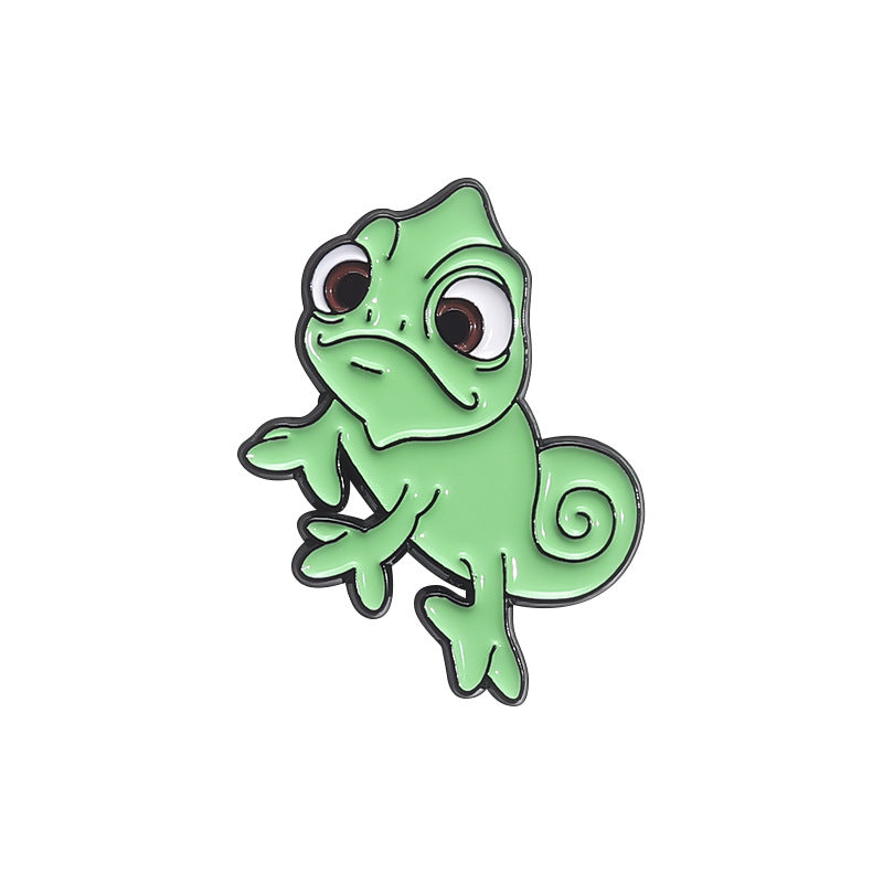 Cute Lizard Cartoon Animal Metal Pin Badge