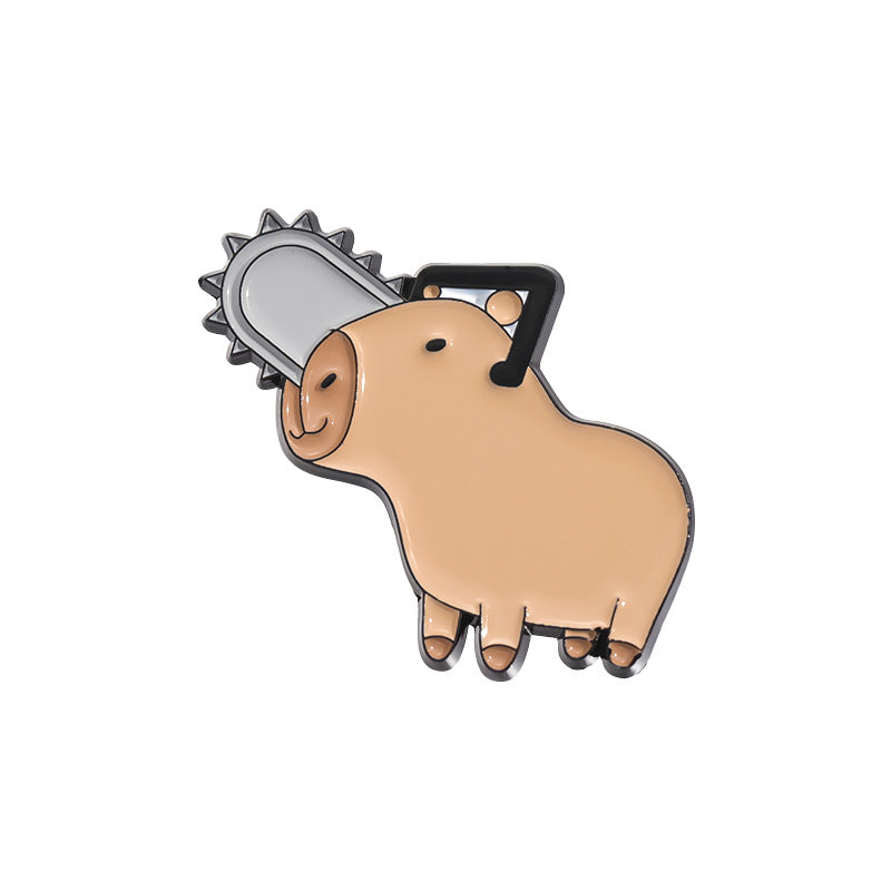 Fun Cute Capybara Animal Metal Pin Badges
