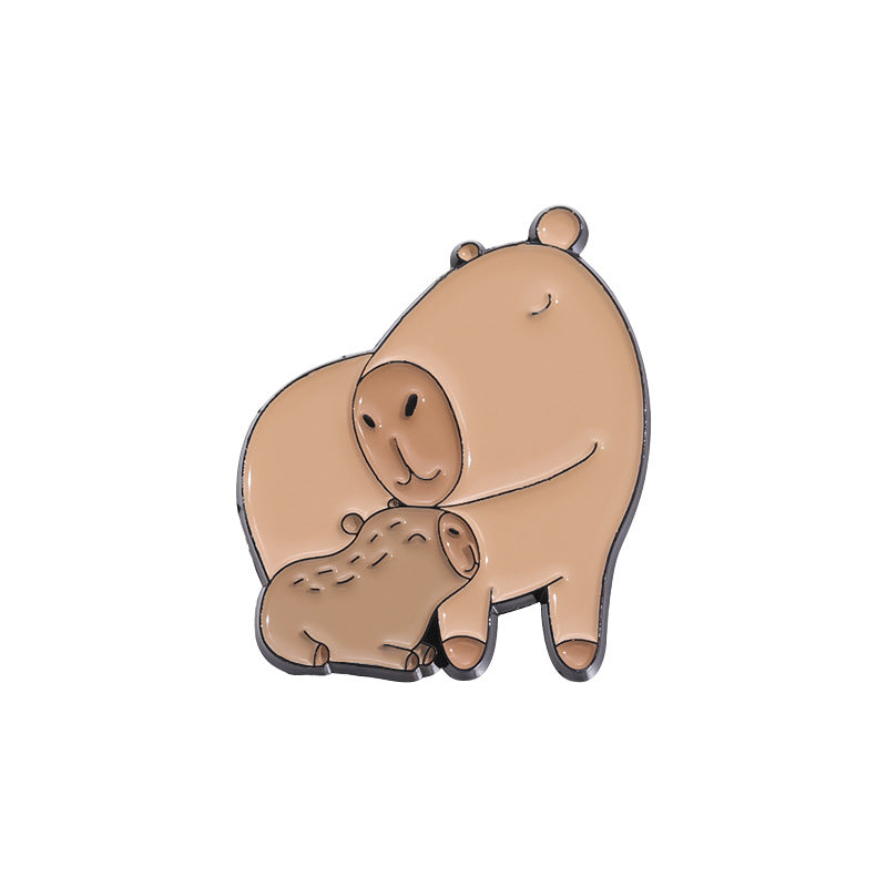 Fun Cute Capybara Animal Metal Pin Badges