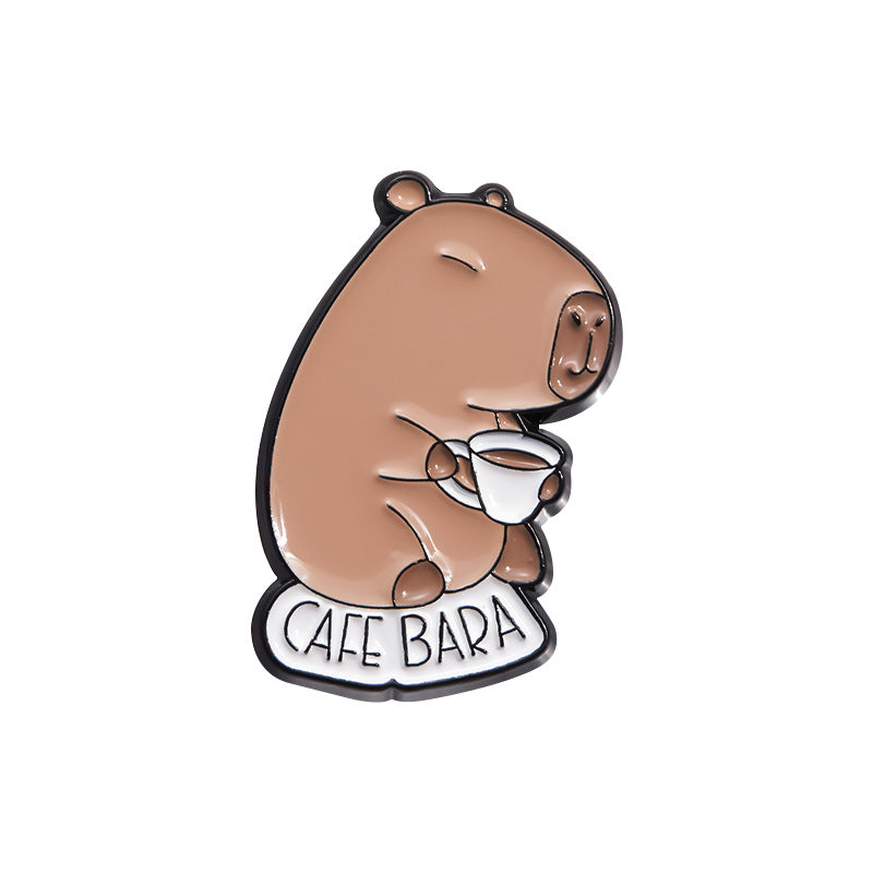 Fun Cute Capybara Animal Metal Pin Badges