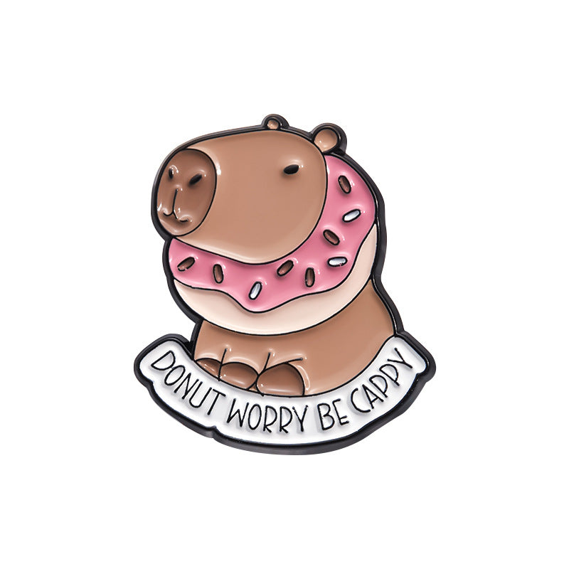 Fun Cute Capybara Animal Metal Pin Badges