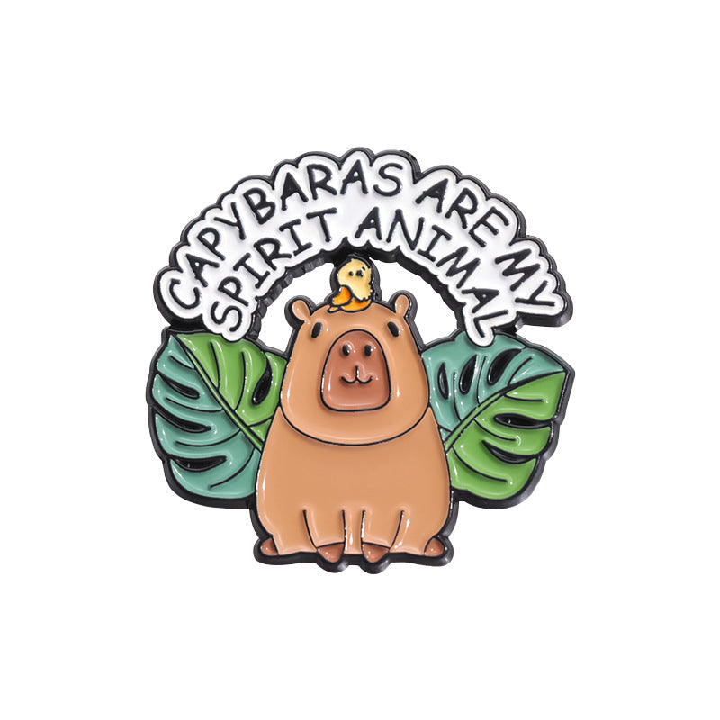 Fun Cute Capybara Animal Metal Pin Badges