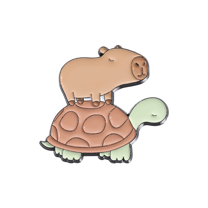 Fun Cute Capybara Animal Metal Pin Badges