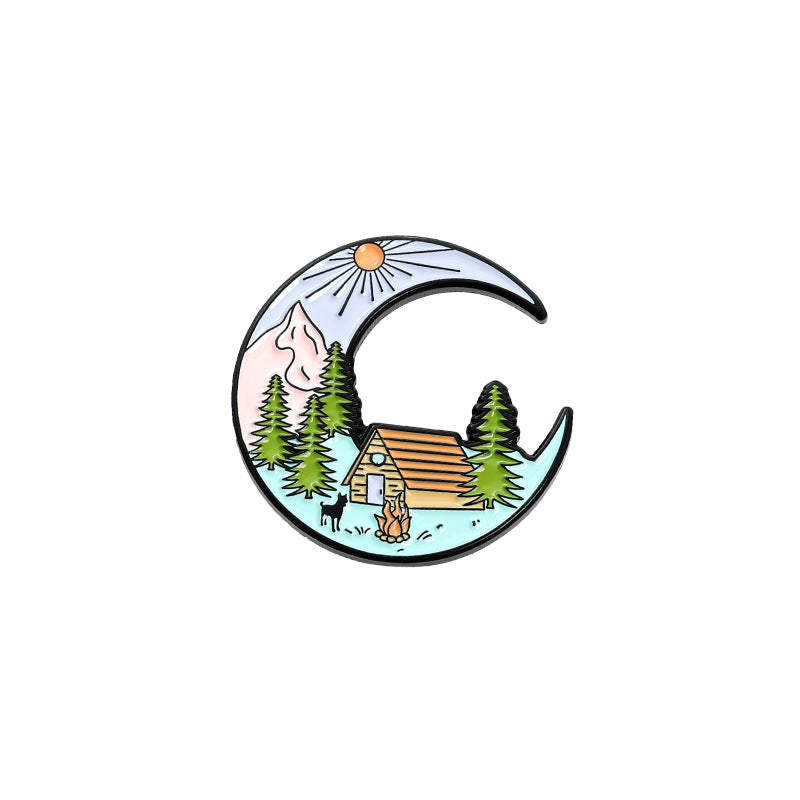 Ocean Wave Travel Series Metal Pins Badges