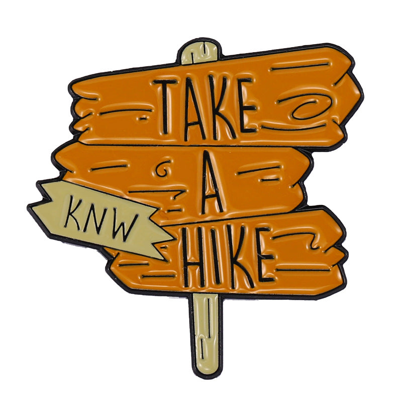 Travel Outdoor Hiking Series Irregular Metal Pins Badge