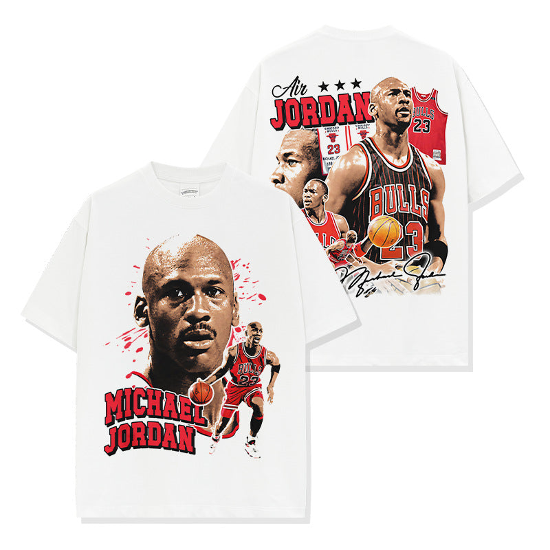 Michael Jordan Bulls 23 Red Montage T-shirt