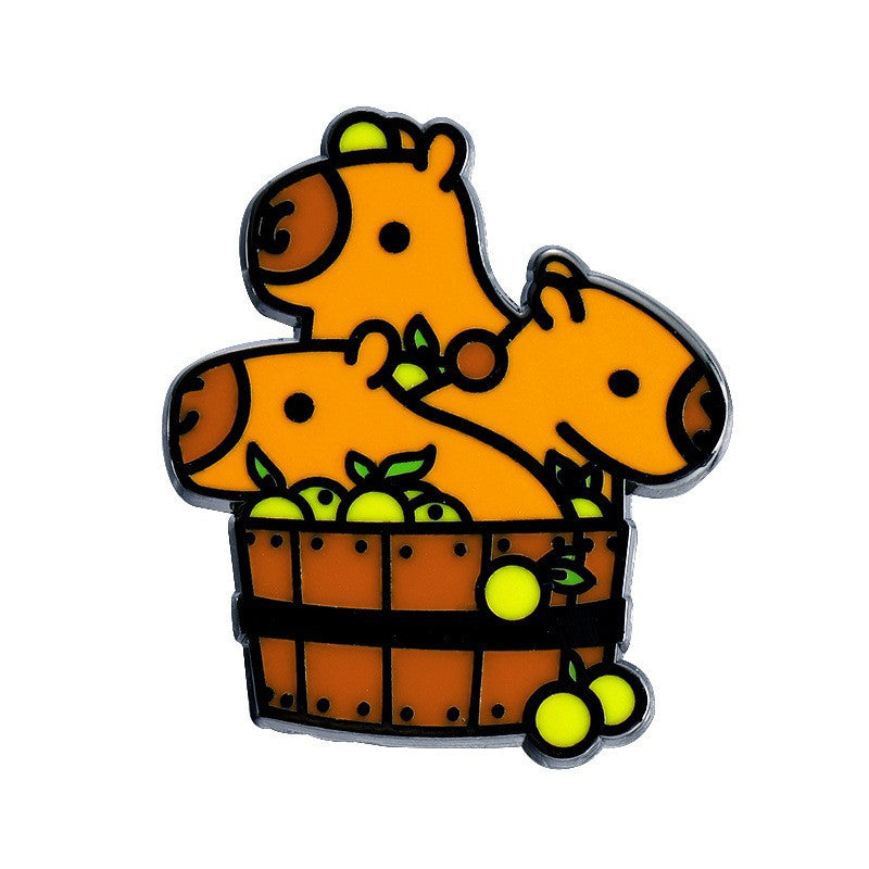 Fun Cute Capybara Animal Metal Pin Badges