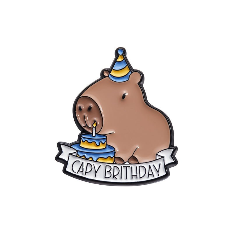Fun Cute Capybara Animal Metal Pin Badges