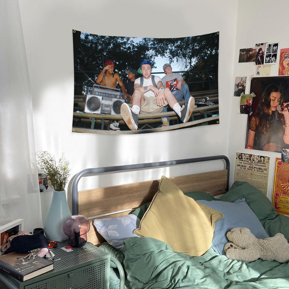 Cross-border Temu Amazon Mac Miller (K.I.D.S.) flag hanging cloth tapestry 90*150cm