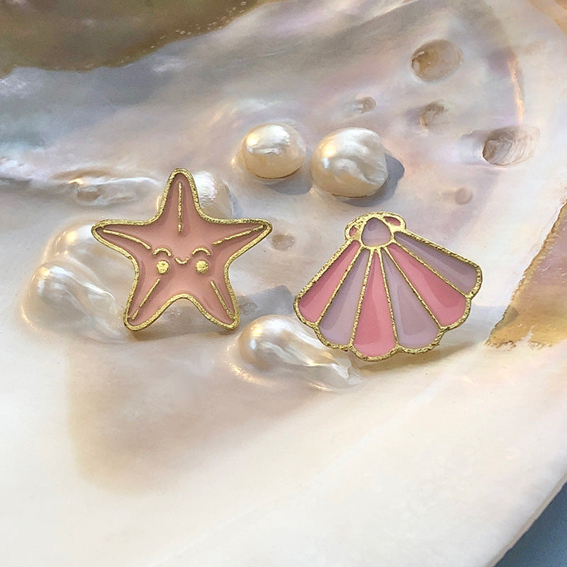 Summer Themed Metal Pins Badges Drink Ice Cream Pink Leaf Soda Starfish Shell Coconut Tree