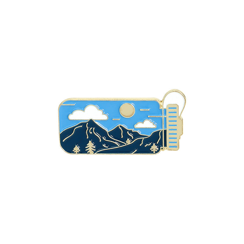 Ocean Wave Travel Series Metal Pins Badges