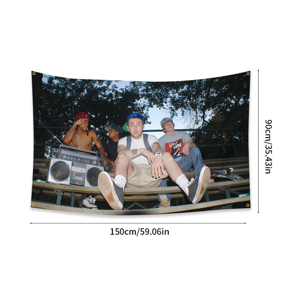 Cross-border Temu Amazon Mac Miller (K.I.D.S.) flag hanging cloth tapestry 90*150cm