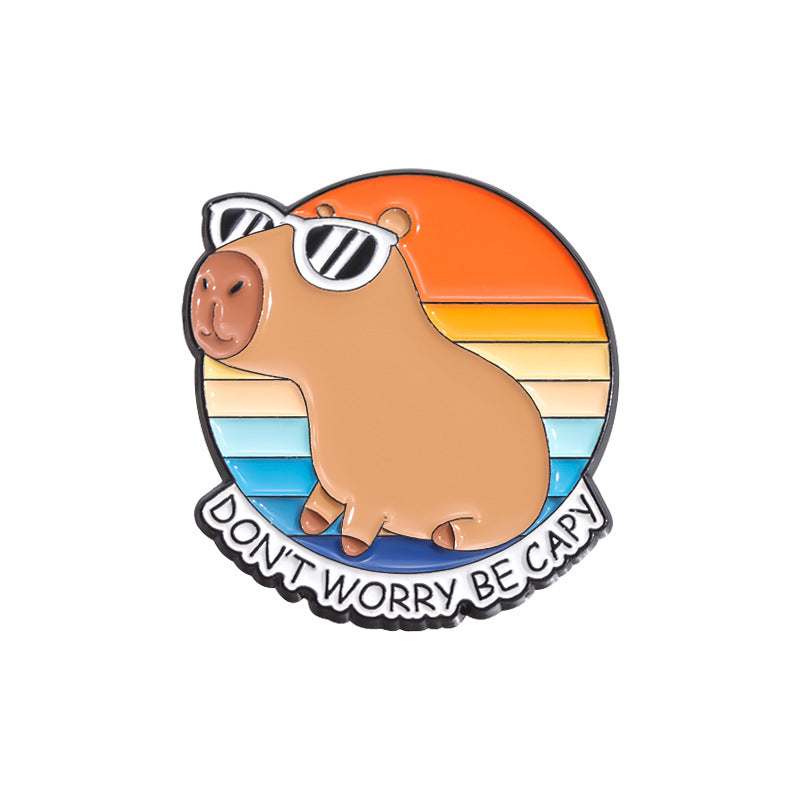 Fun Cute Capybara Animal Metal Pin Badges