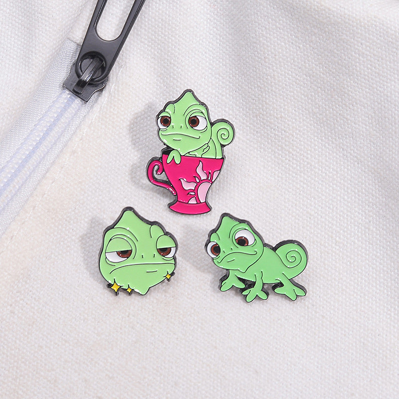 Cute Lizard Cartoon Animal Metal Pin Badge