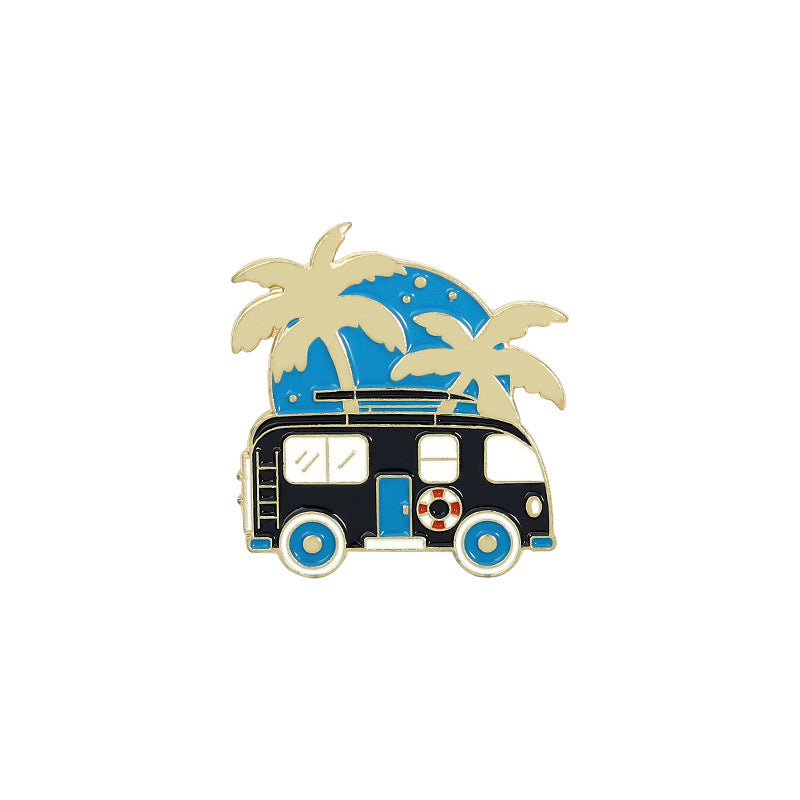 Ocean Wave Travel Series Metal Pins Badges