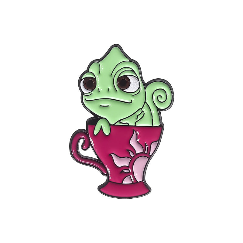 Cute Lizard Cartoon Animal Metal Pin Badge