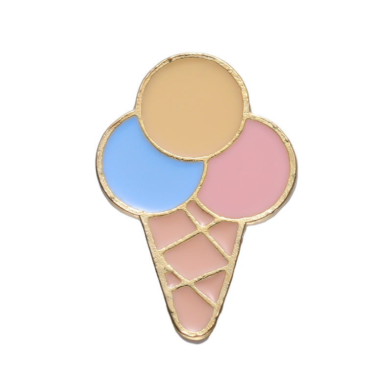 Summer Themed Metal Pins Badges Drink Ice Cream Pink Leaf Soda Starfish Shell Coconut Tree