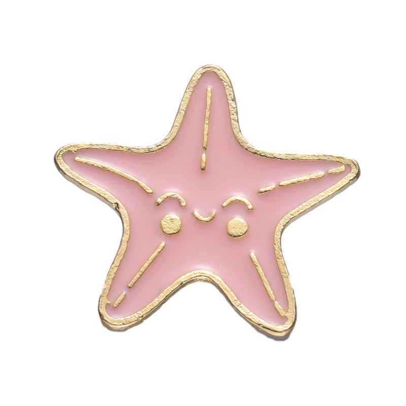 Summer Themed Metal Pins Badges Drink Ice Cream Pink Leaf Soda Starfish Shell Coconut Tree