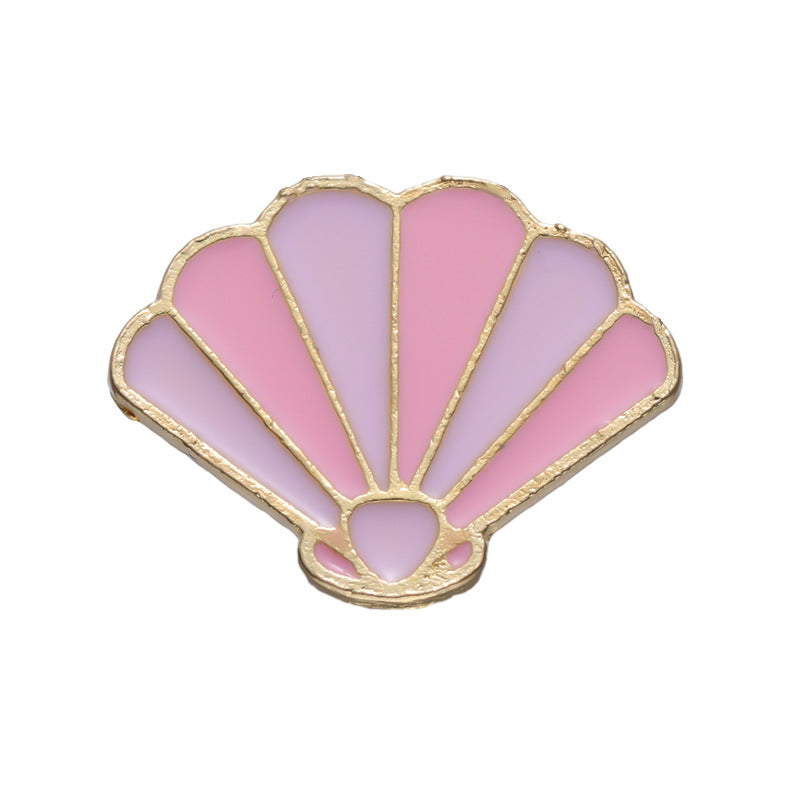 Summer Themed Metal Pins Badges Drink Ice Cream Pink Leaf Soda Starfish Shell Coconut Tree