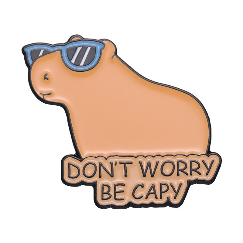 Fun Cute Capybara Animal Metal Pin Badges