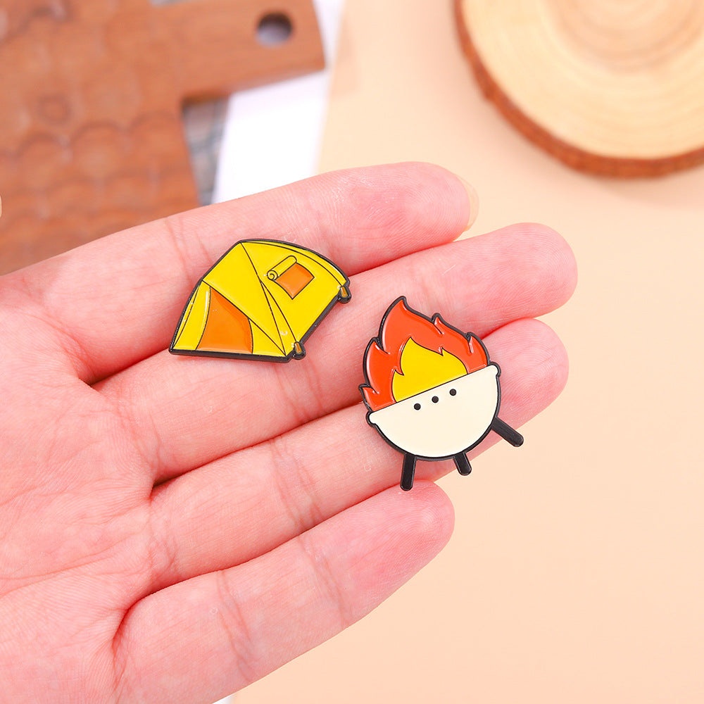 Camping Basics Accessories Metal Pin Badges