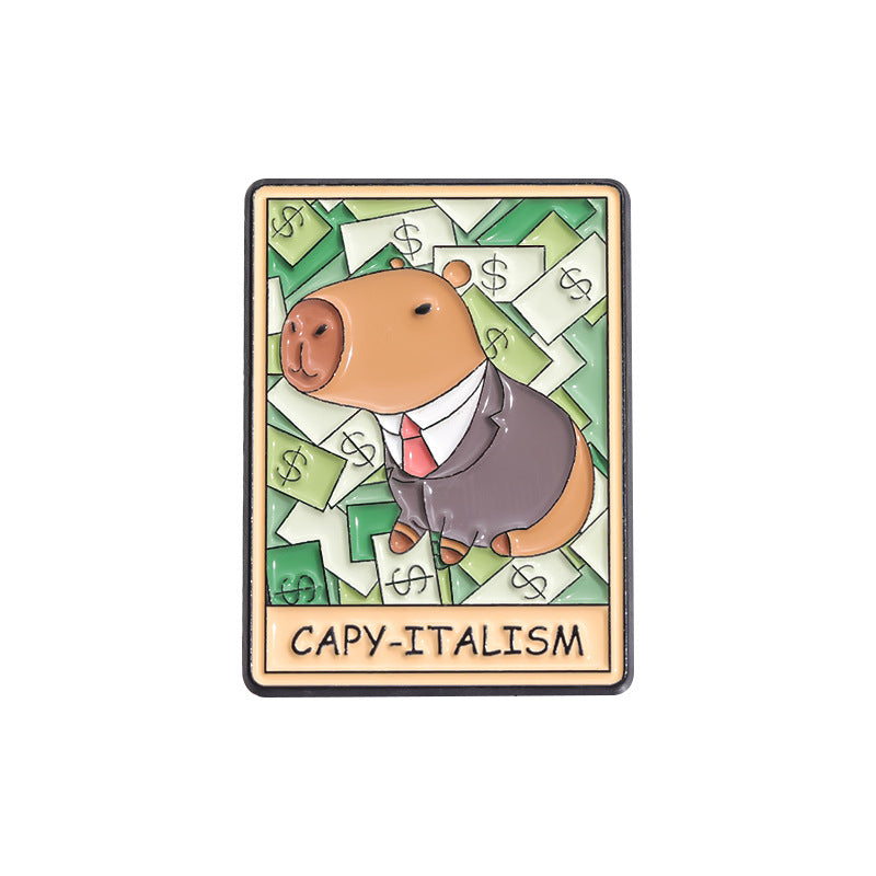 Fun Cute Capybara Animal Metal Pin Badges