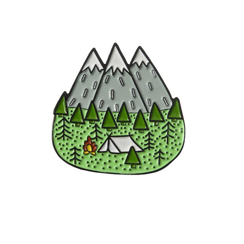 Travel Outdoor Hiking Series Irregular Metal Pins Badge