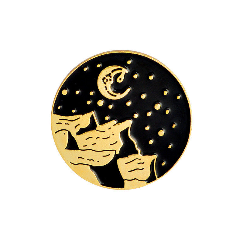 Ocean Wave Travel Series Metal Pins Badges