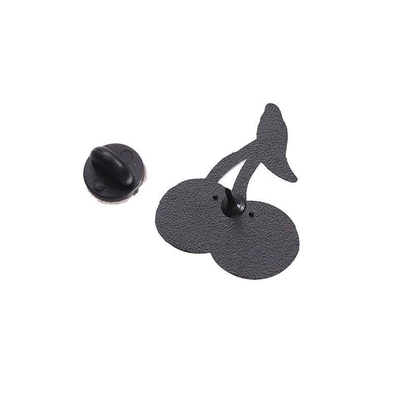 Personality Black No. 8 Billiards Sports Cherry Skull Metal Pin Badge