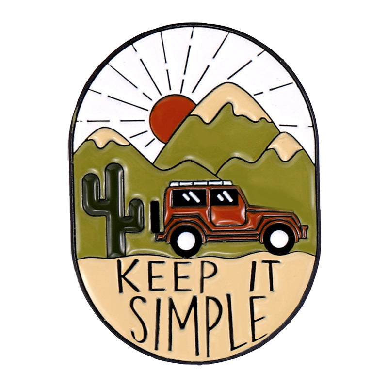 Travel Outdoor Hiking Series Irregular Metal Pins Badge